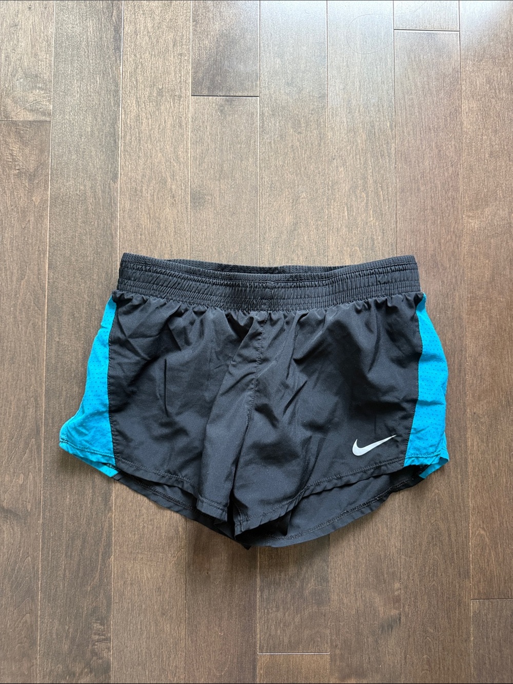 Nike Black Shorts with Teal Side Panels